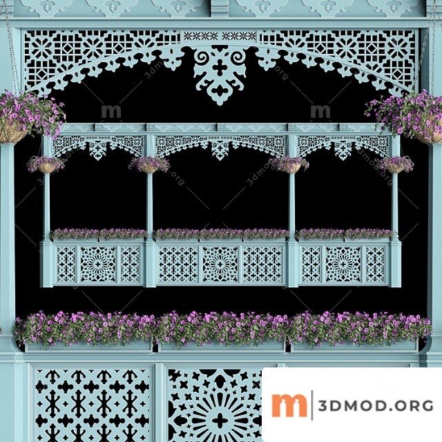 Georgian Balcony With Flowers