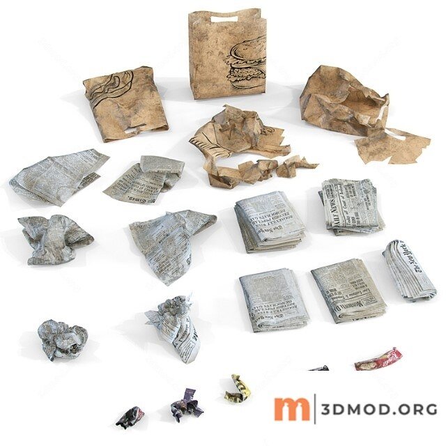 Newspaper Wrappers and Bag
