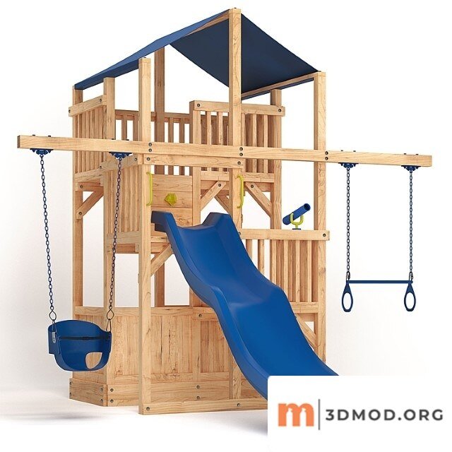 Quad space saver swing set