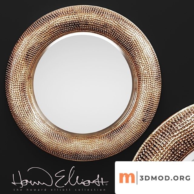 Raymus Mirror by Howard Elliott Copper Decor Round Disc, Metal Decorative Wall Decor Luxury Mirror