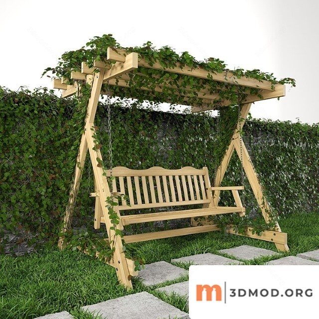Swing For Garden, Grass and Wall