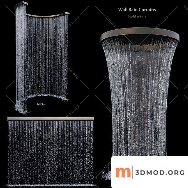 Wall rain curtain waterfall