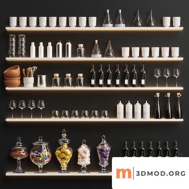 A set of dishes and accessories for the kitchen
