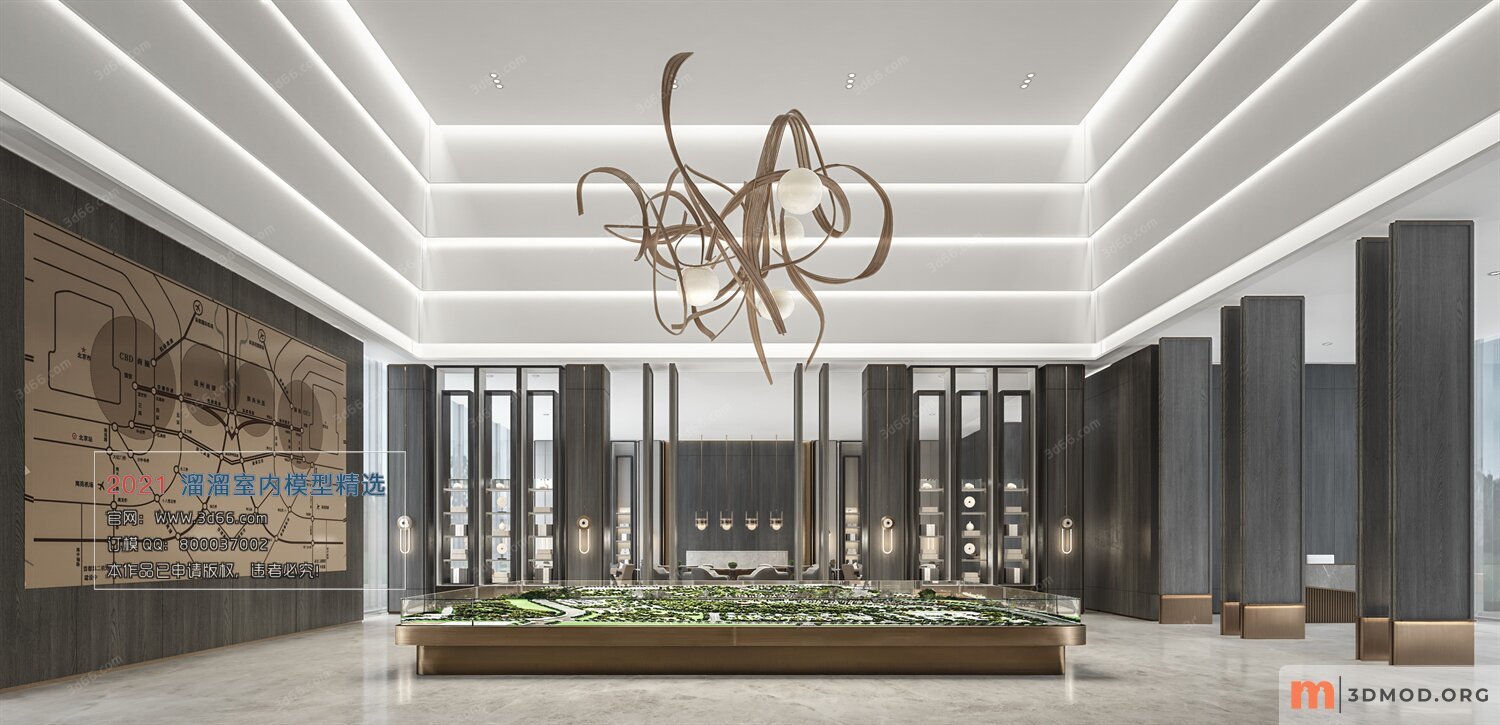 A008-现代风格-SaleCenter Modern style-Vray model-2021