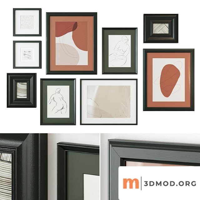 Abstract painting gallery wall
