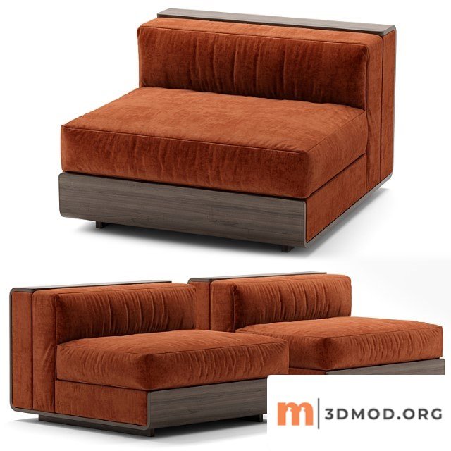 Acerbis life sectional velvet sofa