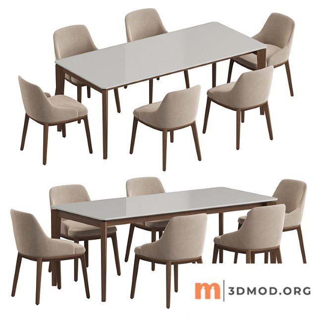Angel cerda nogal atlas dining set