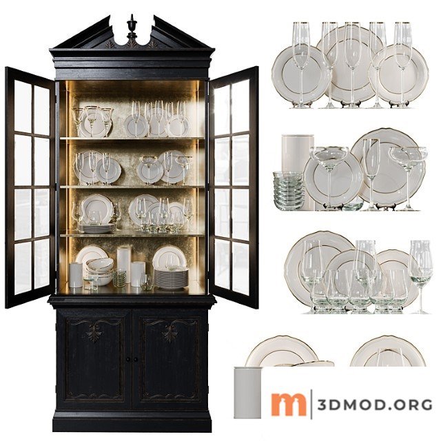 Antique сupboard with dishes