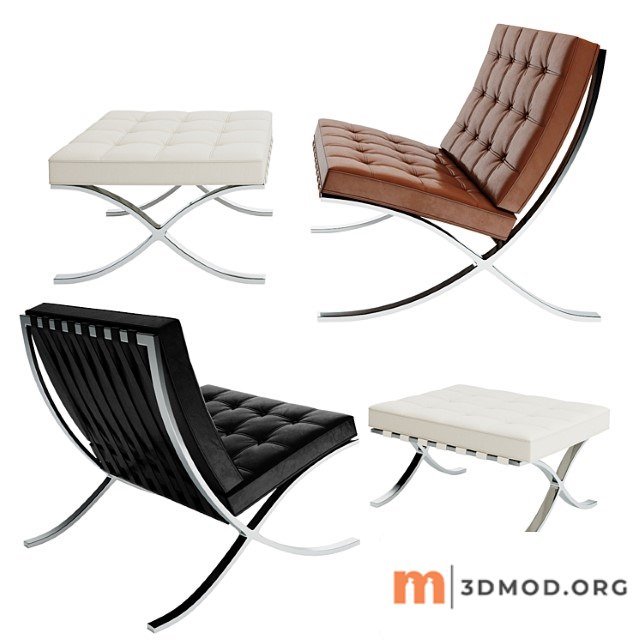 Barcelona Chair + stool
