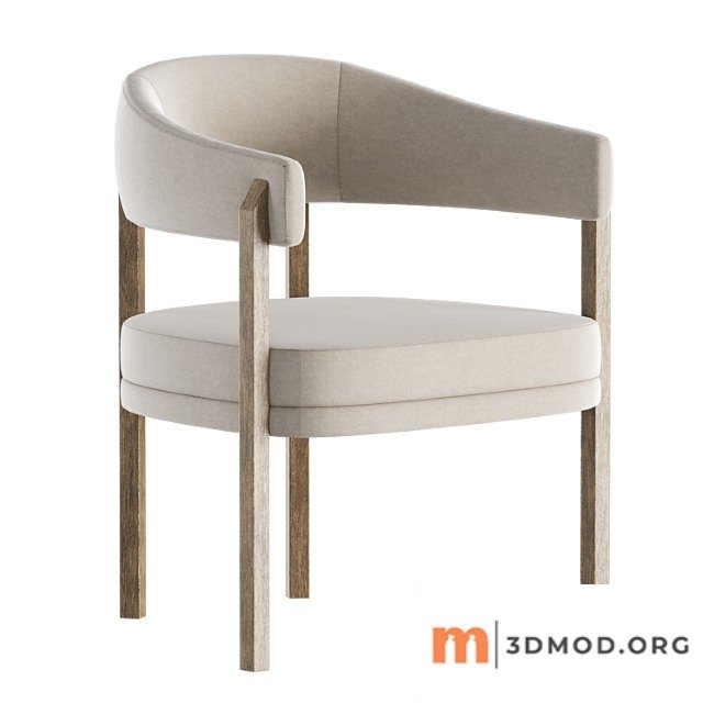 Barrel dining chair in grizzly taupe