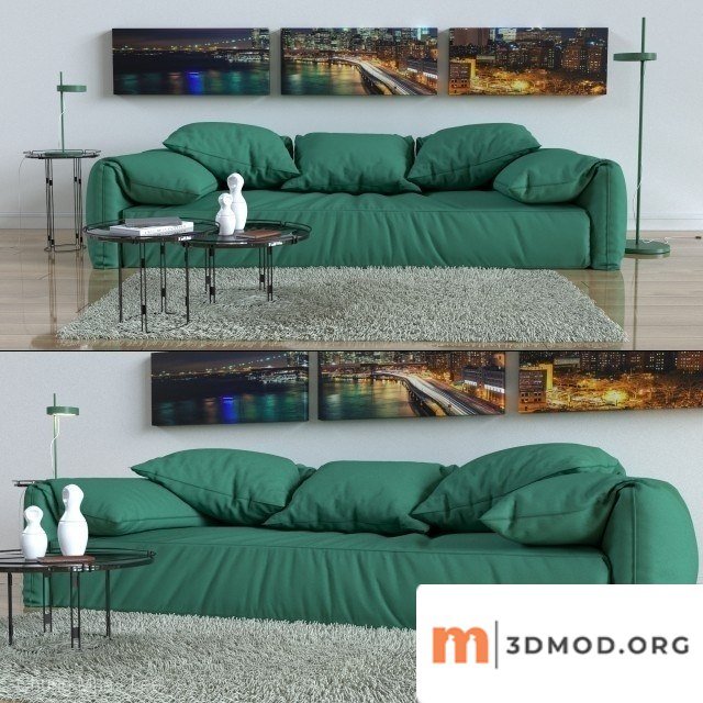 Baxter Green Sofa