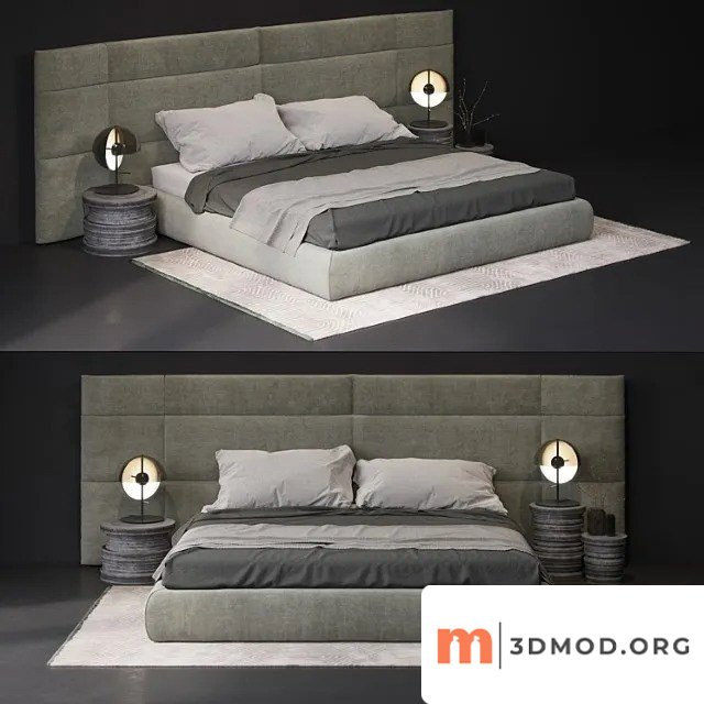 Baxter extr a couche bed 3d model 2