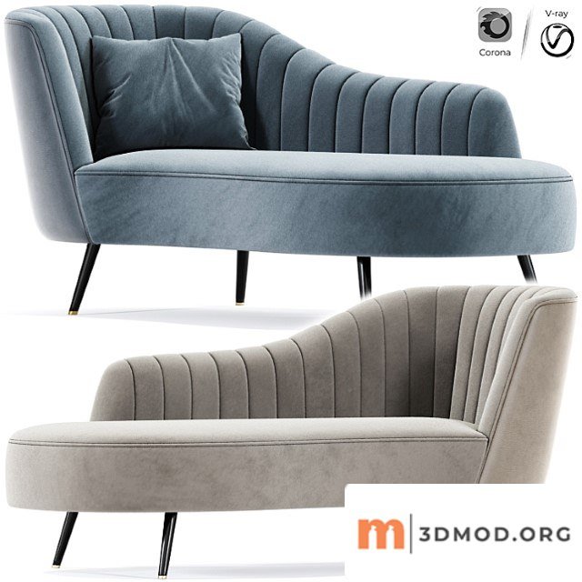Baxton kailyn glam chaise lounge