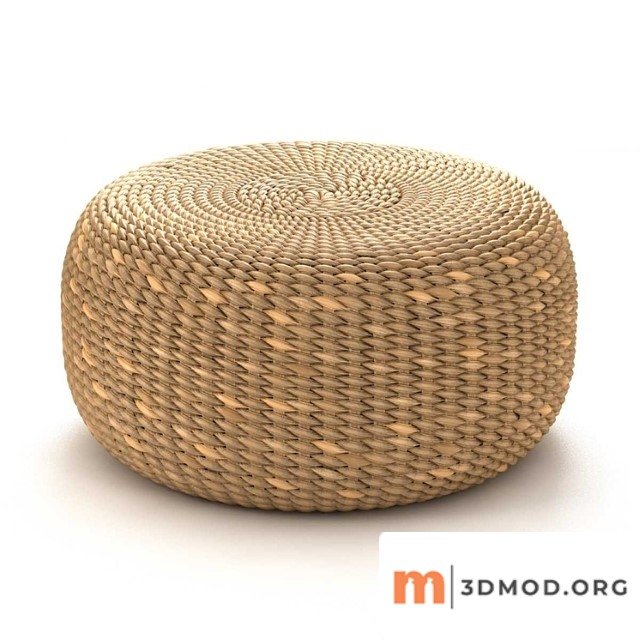 Bazar bizar waterhyacinth pouf round natural fiber pouf 2