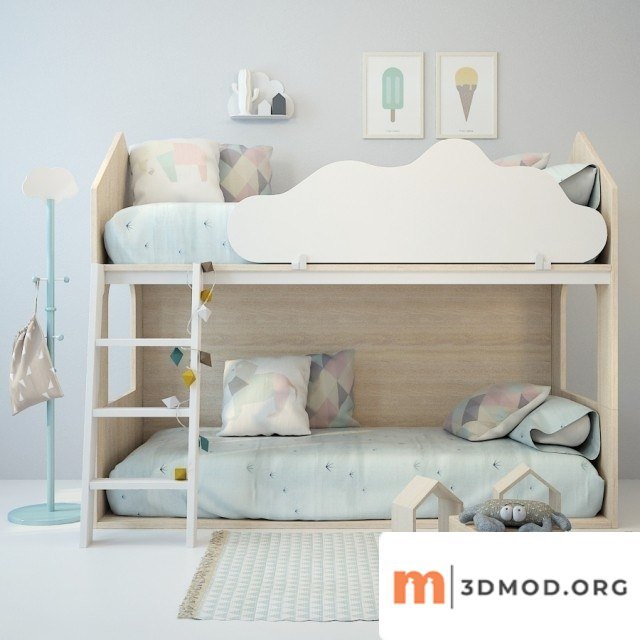 Bed Child Wooden 02