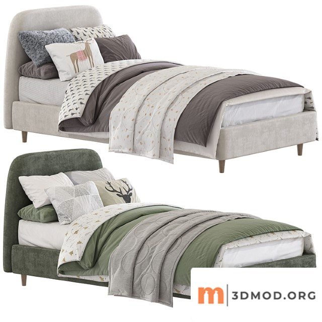Bed oatmeal raelynn upholstered bed 217