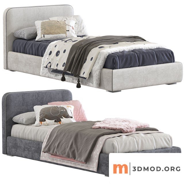 Bed with upholstered headboard 242