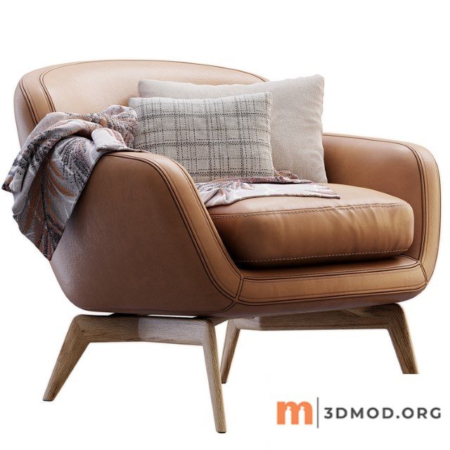 Belt leather armchair