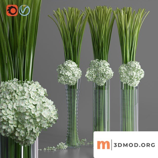 Big hydrangea leaf vases decorative set