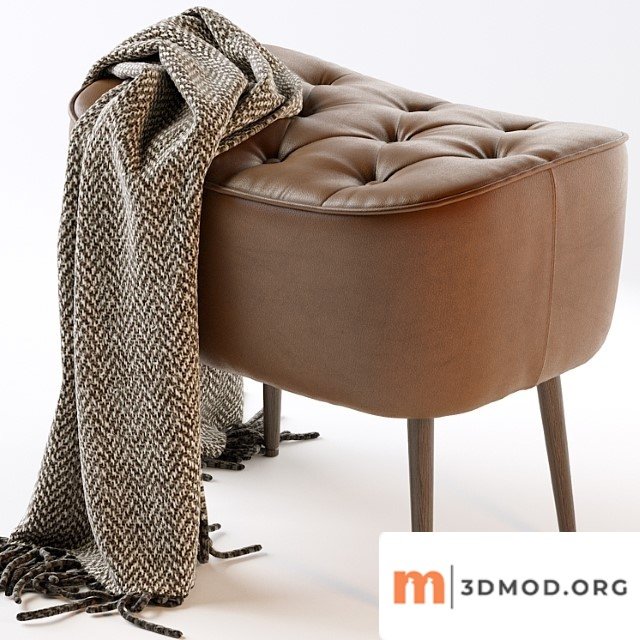 Birdrock home tufted curve leather ottoman