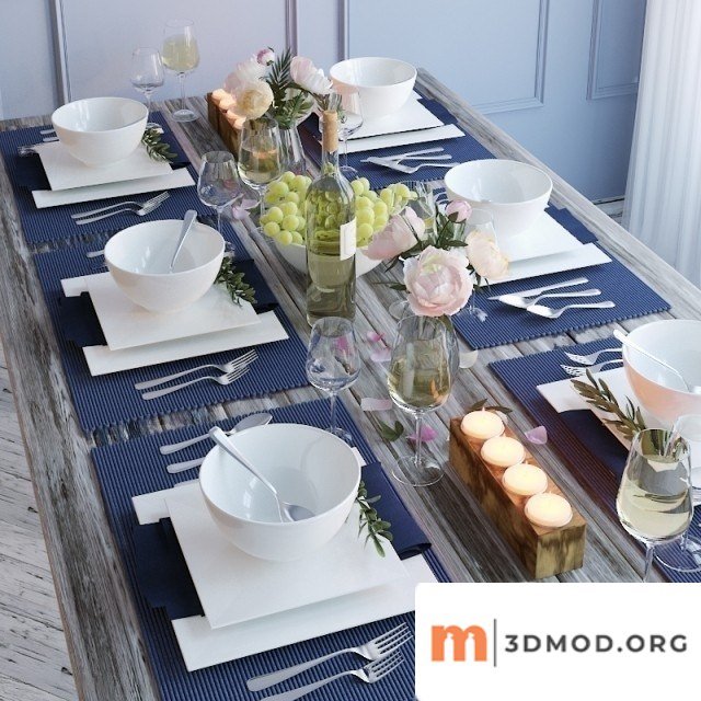 Blue Serv Tableware