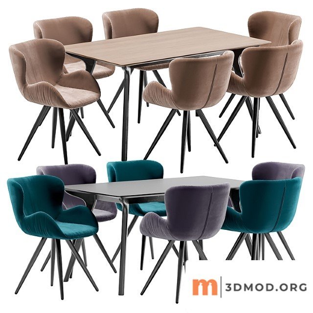 Boeing dining chair and sandy table
