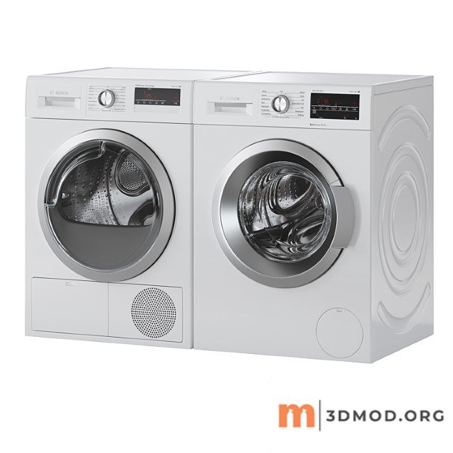 Bosch washer serie 6 dryer serie 4 laundry room