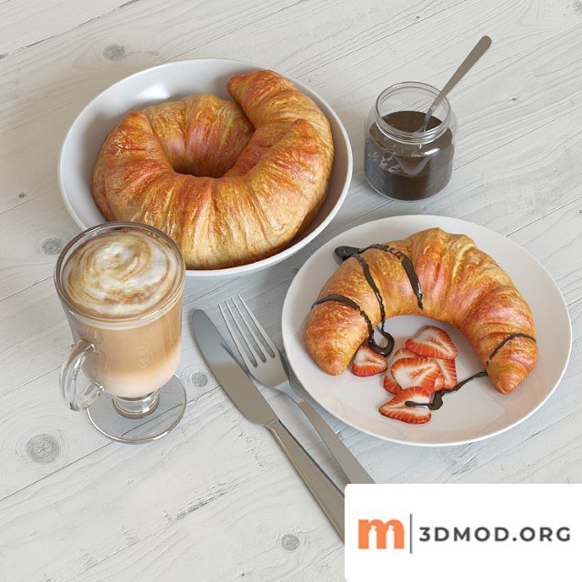 Breakfast with croissant