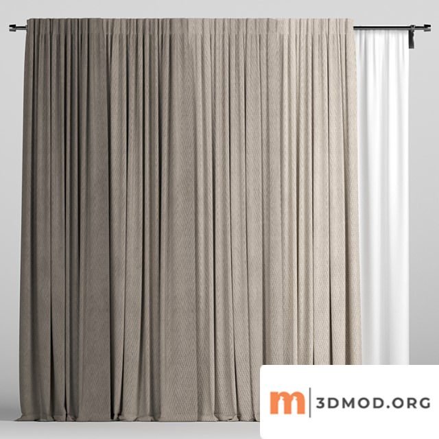 Brown Curtains With Tulle 80