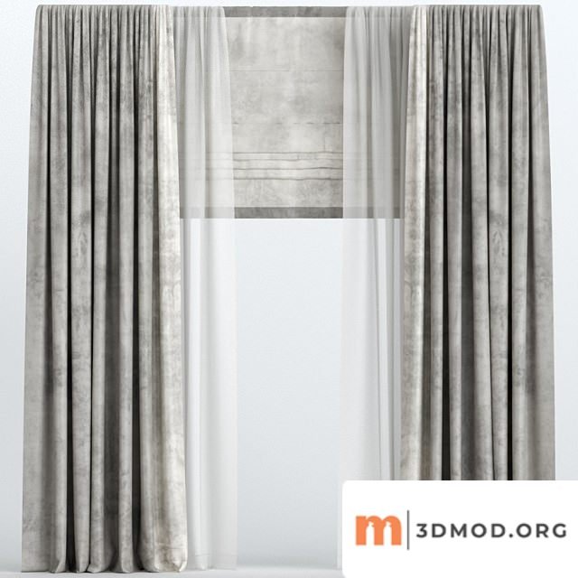 Brown Velvet Curtains With Roman And Tulle