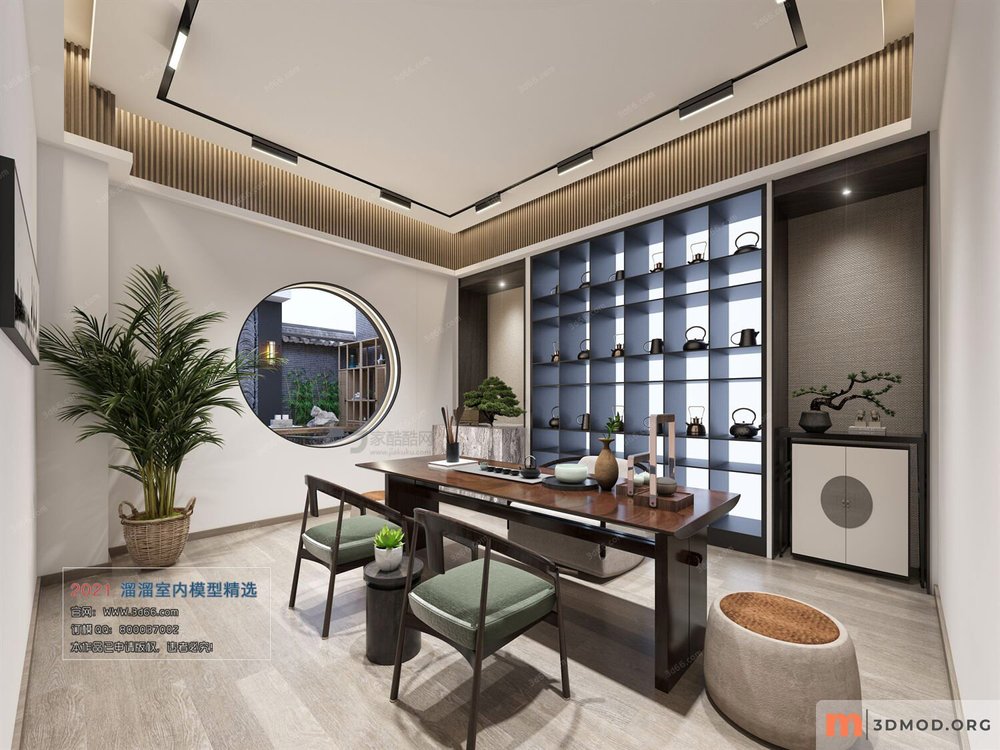C001-Chinese style-Vray model-2021