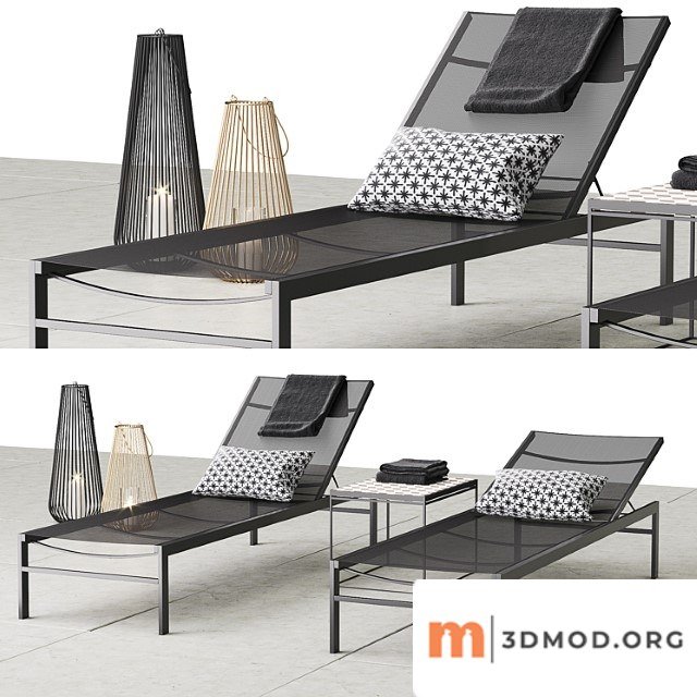 CB2 Idle Black Sun Lounger Set