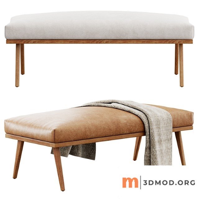 Cavett wood frame bench crate&barrel