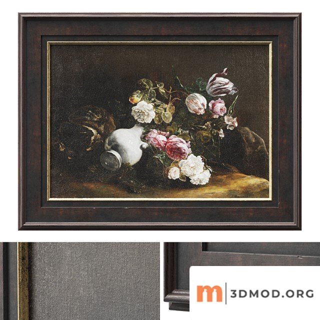 Classic Painting Still Life With Flowers