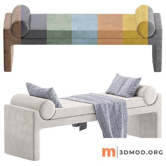 Coco republic bleecker bench velvet and leather 8 set