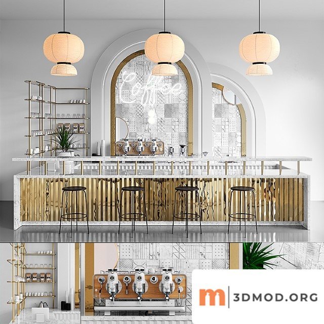 Coffee shop 2 (vray ggx, corona pbr)