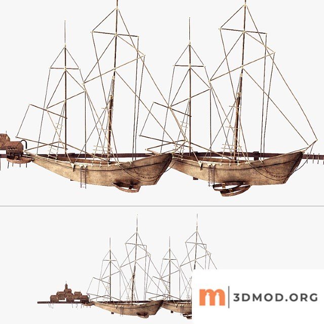 Curtis Jere Ships In The Harbor Wall Decoration