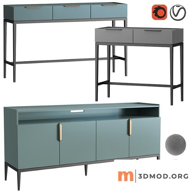 Dantone home metropolitan console set 2