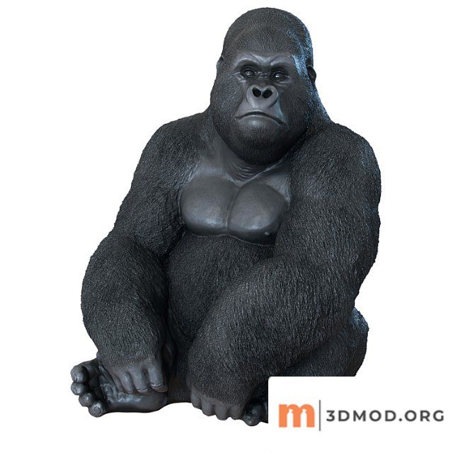 Deco figurine monkey gorilla side xl