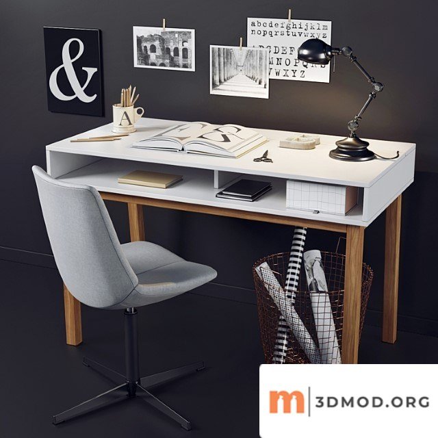 Desk and chair with la redoute decor 2