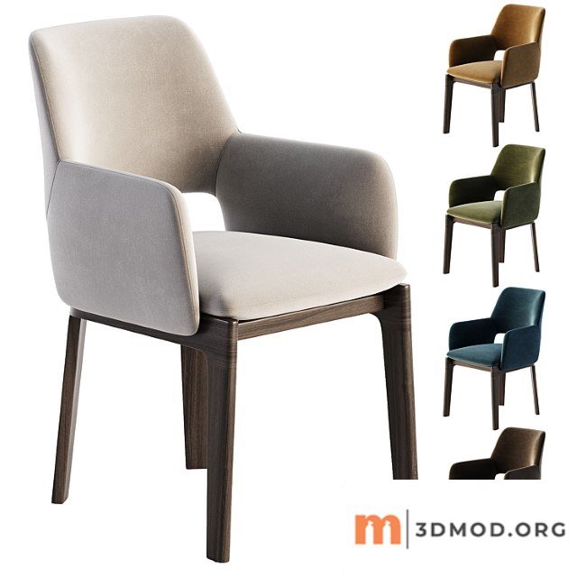Devon chair with armrests by molteni & c.