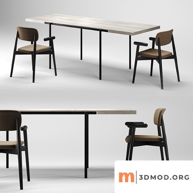 Dining Set 2 Mzpa Mild Chair And Romp Te01 Table 3
