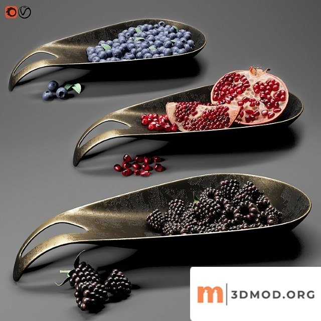 Dish with berries and fruits