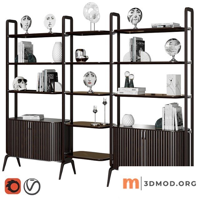 Eden-rock bookcase with 3 elements design sacha lakic 2