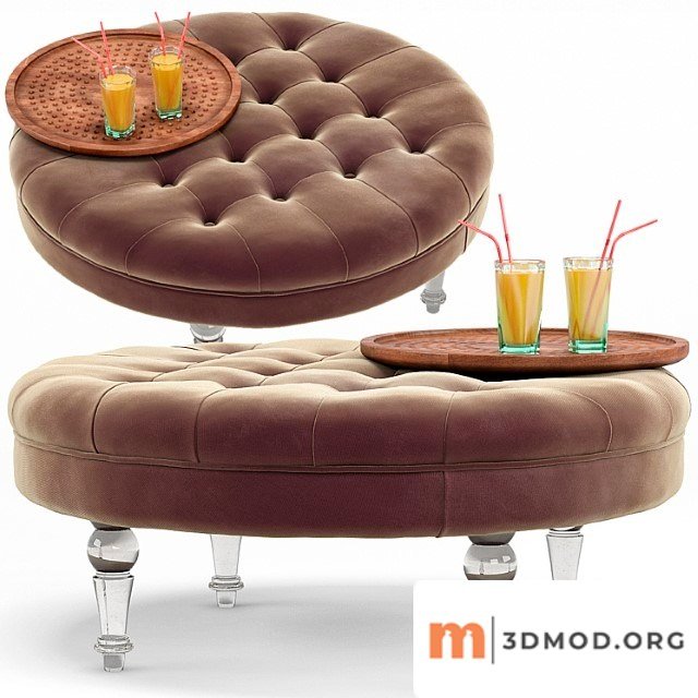 Elisa modern classic round ottoman