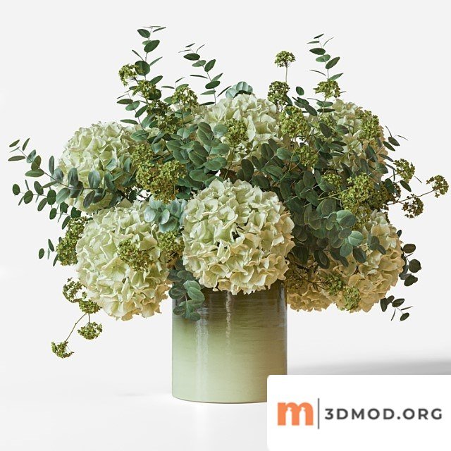 Flower Set 051 Green Hydrangea