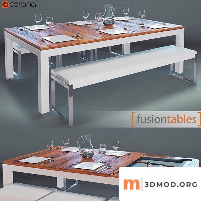 Fusion Tables Metal Line Dining Pools