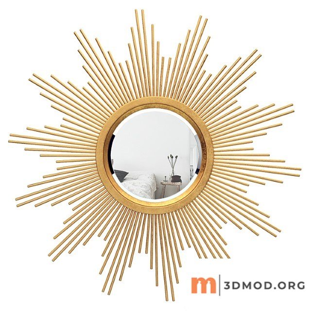 Glasser metal starburst wall mirror vark7277