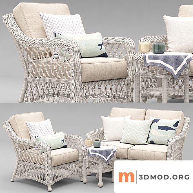 Hampton seating in ivory finish 2