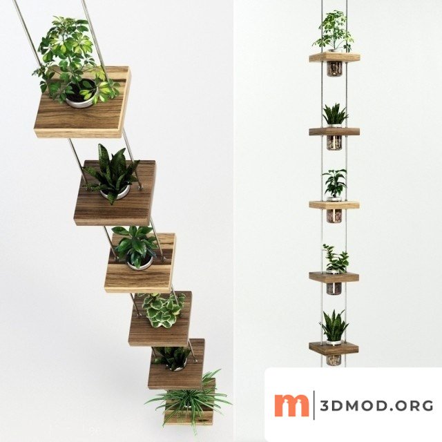 Hanging Shelf With Flowers